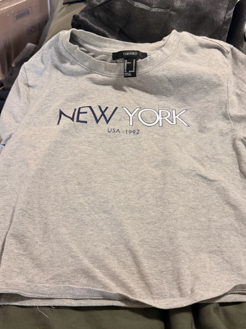 Forever 21 Light Gray NEW YORK Graphic Tee